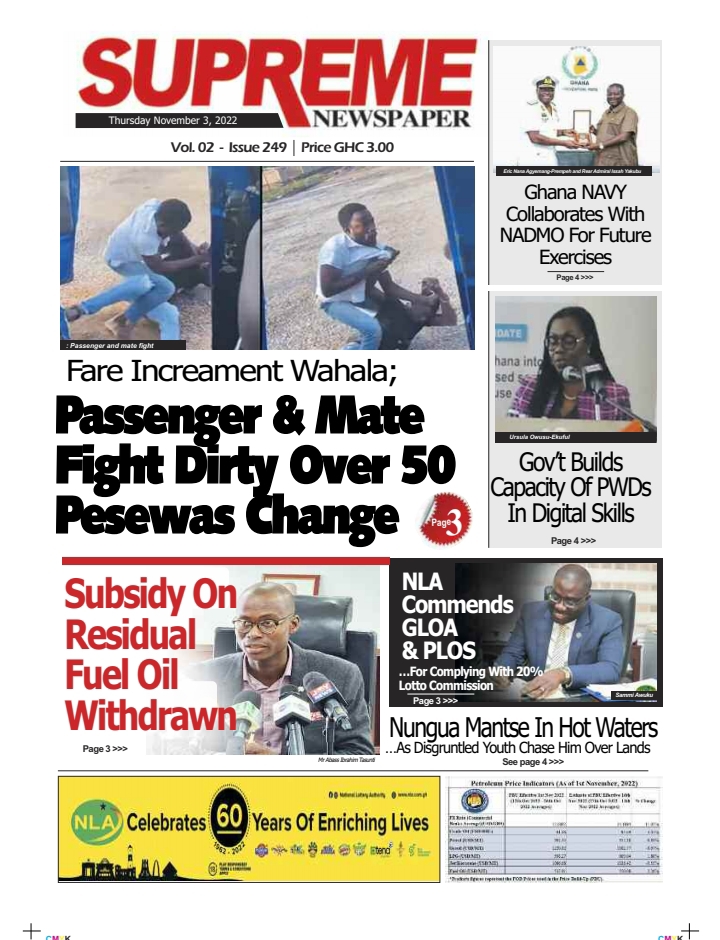 Supreme, Thursday, November 3, 2022 Ghana News Stand