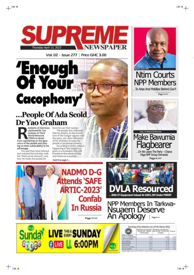 Supreme, Thursday, April 13, 2023 Ghana News Stand