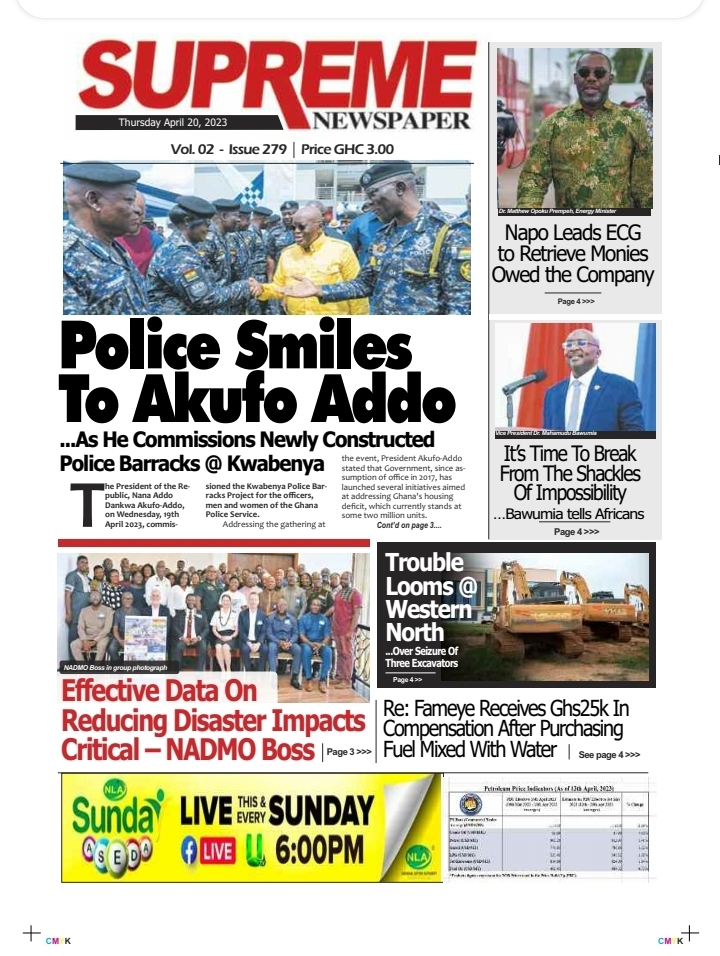 Supreme, Thursday, April 20, 2023 Ghana News Stand