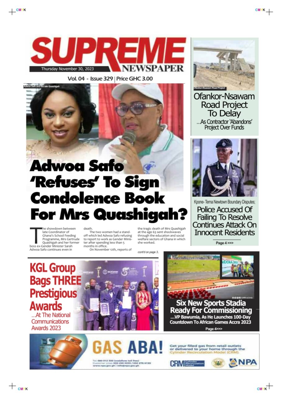 Supreme, Thursday, 30th, November 2023 Ghana News Stand